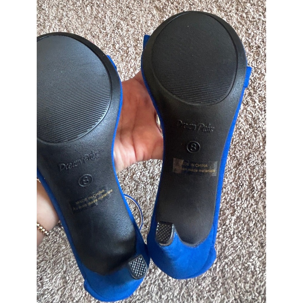 DREAM PAIRS KARRIE Royal‎ Blue Ankle Strap High Heel Stiletto Sandals SZ 8 - Picture 8 of 11
